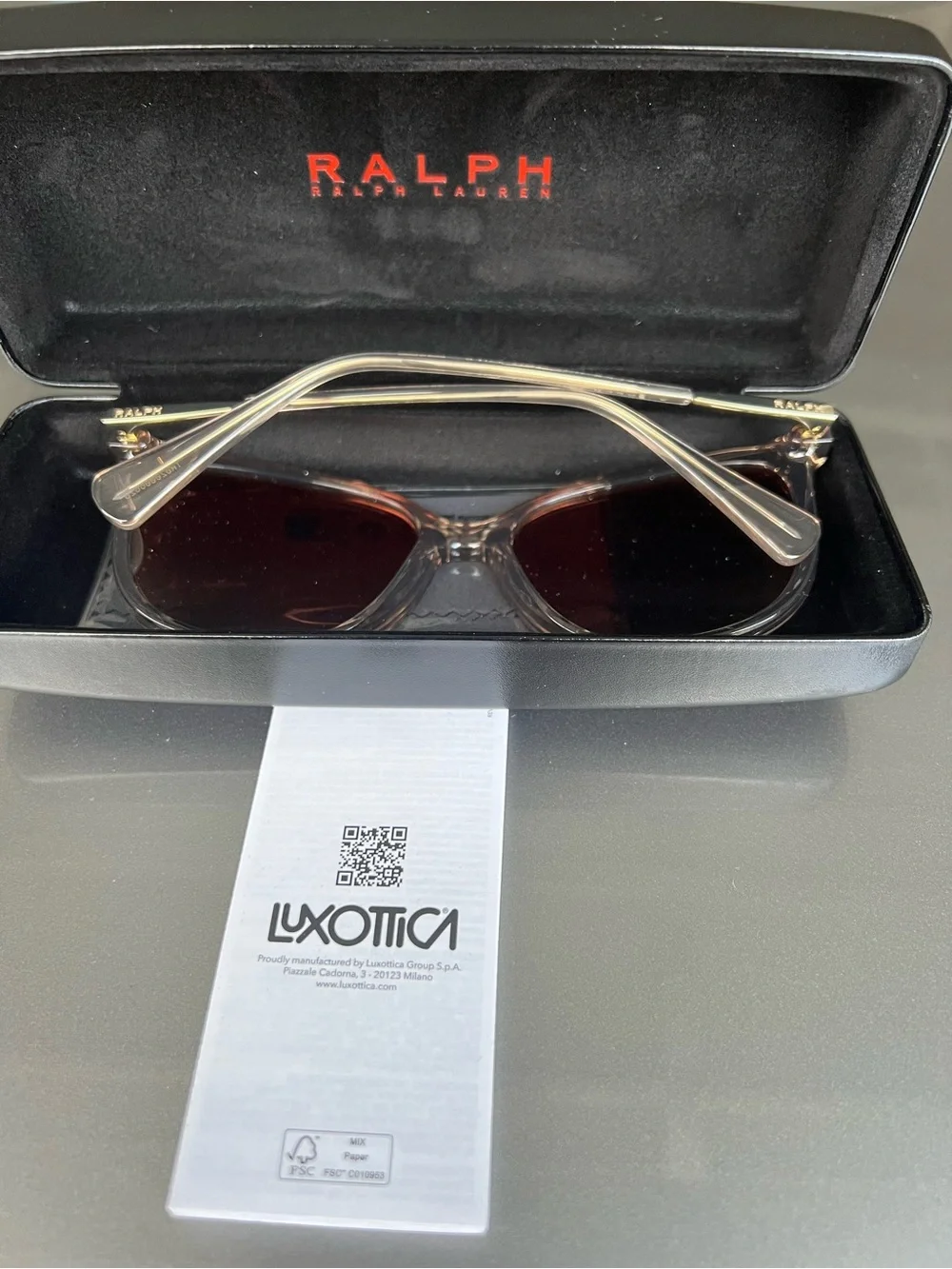 Ralph Lauren Two-Tone Brown Gradient Round Sunglasses